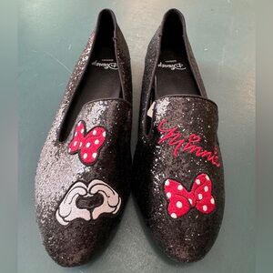 Disney Minnie Mickey Mouse women’s glitter flats Torrid size 12 wide WW NEW!